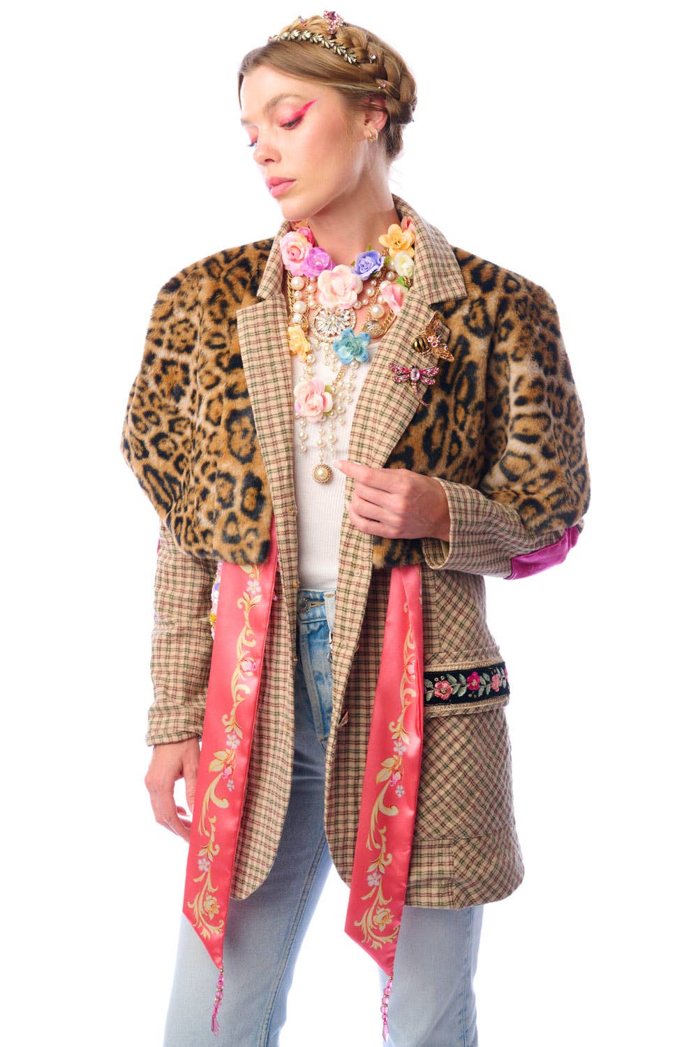 Aratta | Women's Fashion - Wholesale Blazer - Women's - Diana Beige Floral Blazer | Plaid Blazer | Flowery Jacket33