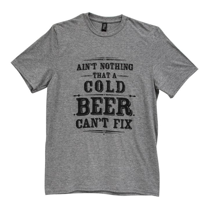 Nothing A Beer Can't Fix T-Shirt, Heather Graphite, Small for wholesale by Col House Designs