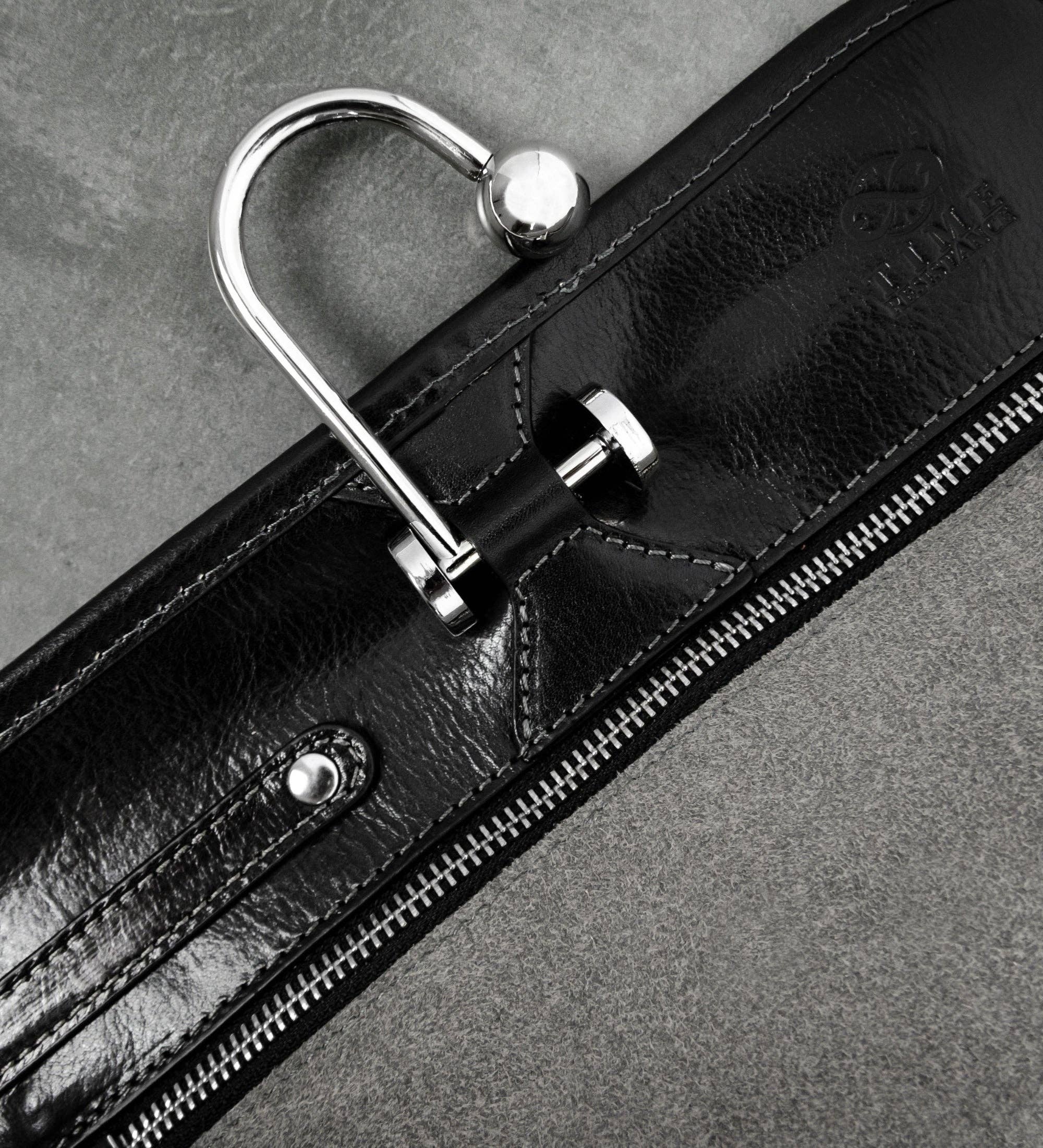 Black Leather Hanging Wash Bag Toiletry Bag - Dracula for wholesale on Faire13