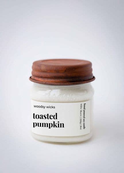 Woodsy Wicks - Wholesale Jar/Filled Candle - Toasted Pumpkin Soy Wax Farmhouse Fall Candle