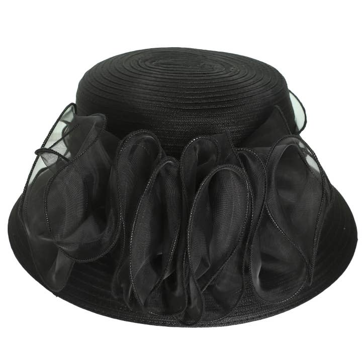 SP Sophia Collection - Wholesale Fascinator Hat - Women's - Floral Wide Down Brim Organza Hat
