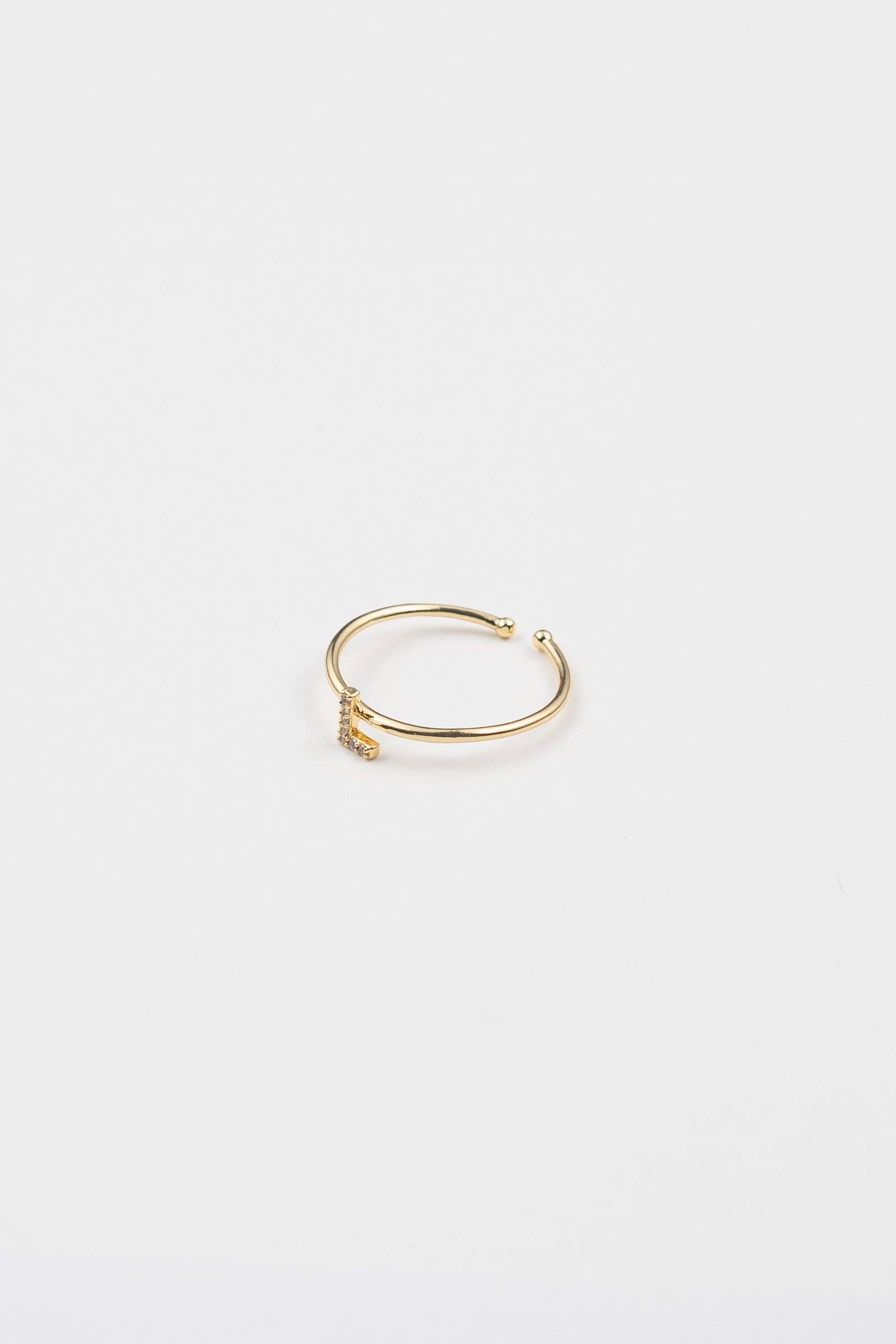 Brenda Grands Jewelry - Wholesale Band/Stacked Ring - 18K Gold Shiny Adjustable Initial Ring8