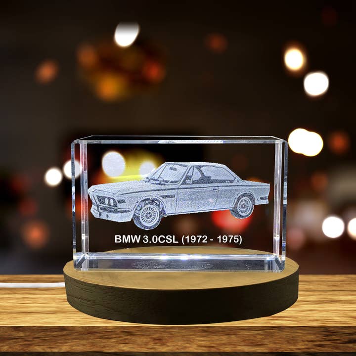 Beleza Clássica: BMW 3.0CSL (1972–1975) - Cristal Gravado em 3D por atacado de AB Crystal Collection
