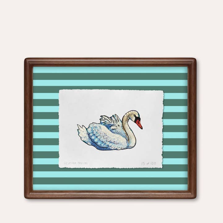 Swan Limited Edition Framed Print for wholesale by Heather Freitas