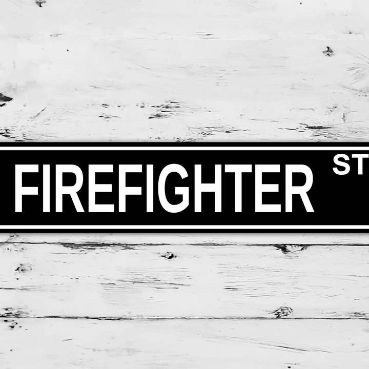 Firefighter Street Sign for wholesale by Game Time Prints