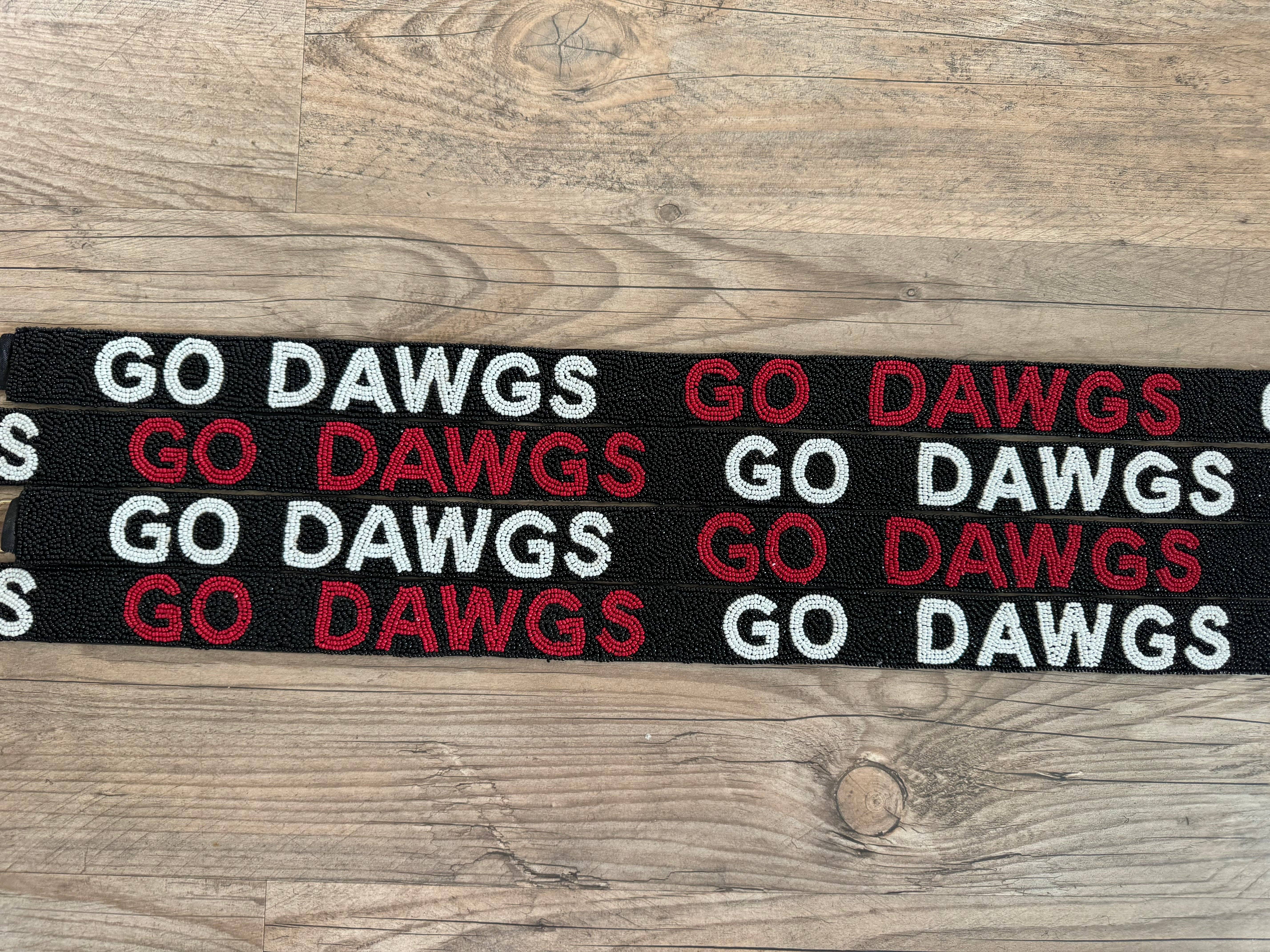 Tatter'd Royals - Wholesale Purse/Bag Accessory - Women's - Georgia Dawgs Go Dawgs Beaded Purse Strap - Red & White Spirit3