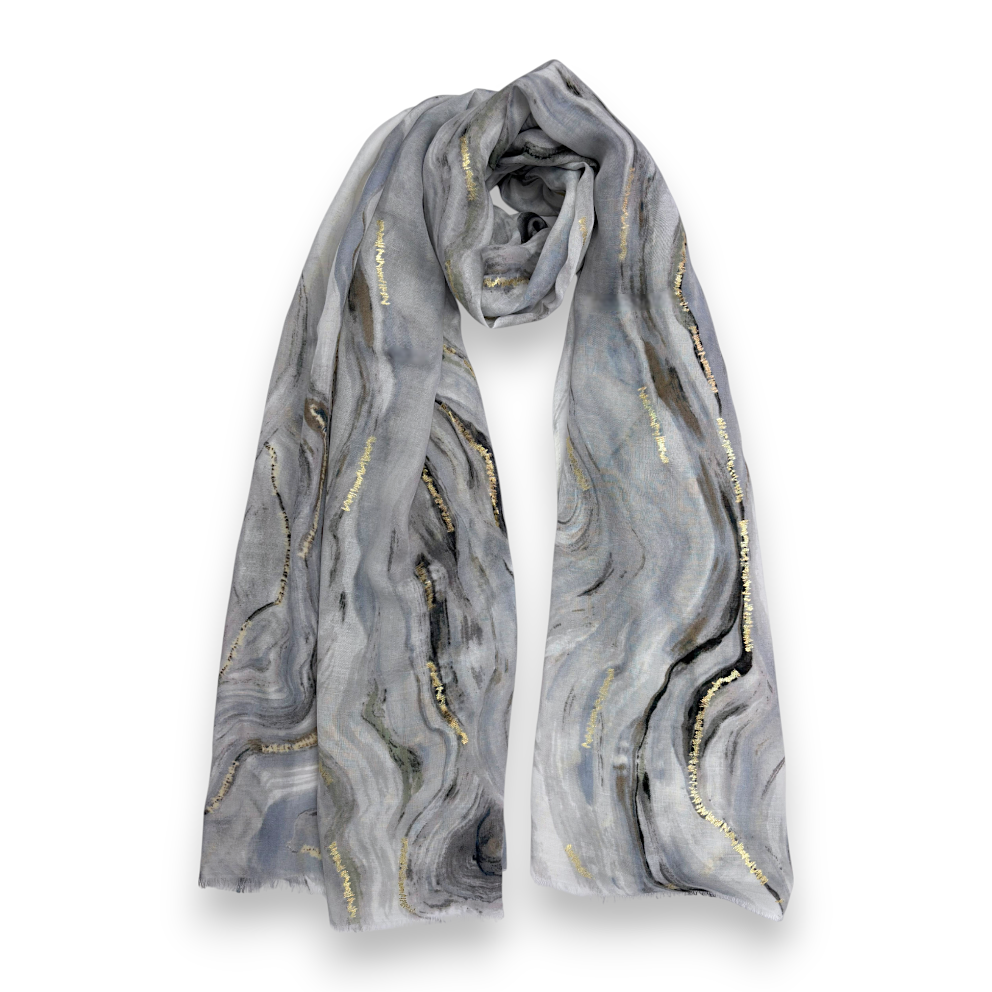 Lili Scarves (US Duty Free) - Vente Écharpe – femme - Écharpe à imprimé marbre avec flocons dorés2