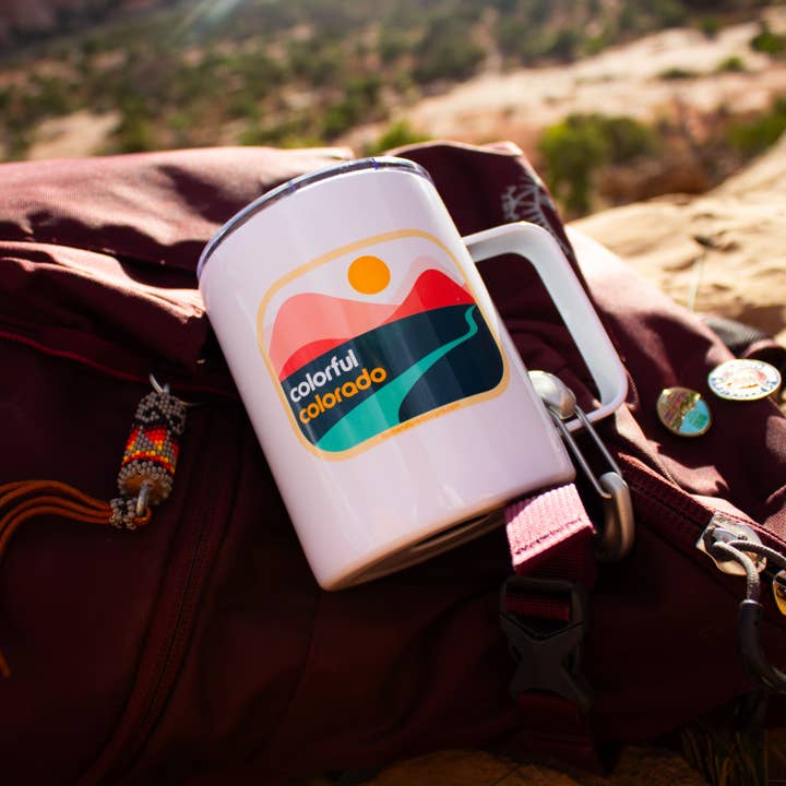 Human Nature Designs - Wholesale Insulated Mug/Tumbler - Colorful Colorado Camping Mug - Stainless Steel, 12 oz + Lid1