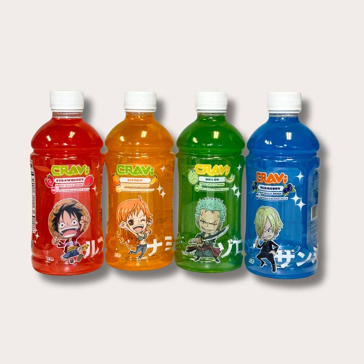 One Piece Anime Nata de Coco Fruit Flavored Drinks for wholesale by Tanuki Towne