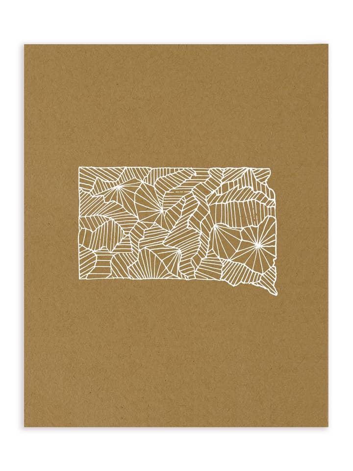 South Dakota map | screenprint for wholesale by Suz Bax Art