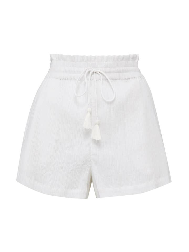 Fresh White Drawstring Shorts *Vicki* for wholesale by Change of Scenery