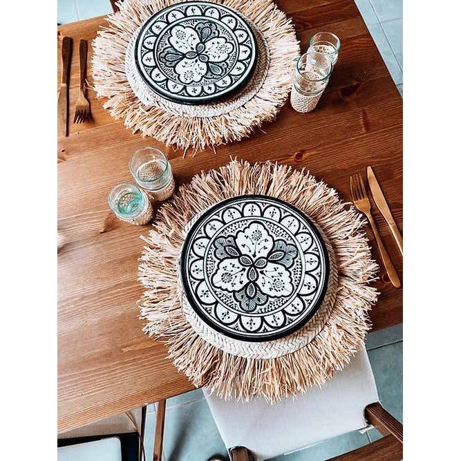 High crafty – wholesale Placemat – Round Straw Placemats Set – Handwoven Natural Placemats for 1