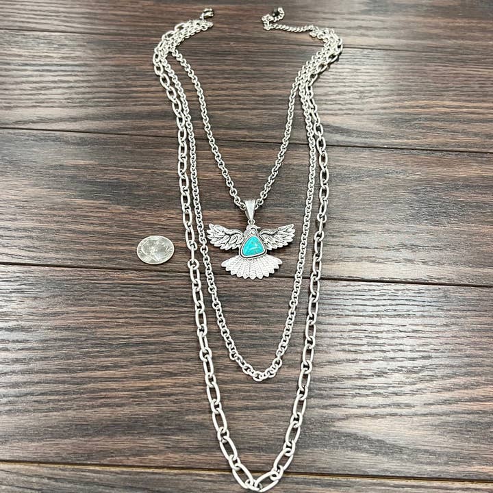 ISAC Trading Inc - Venta al por mayor Collares con colgantes/abalorios - 735887, collar de turquesa Thunderbird 2