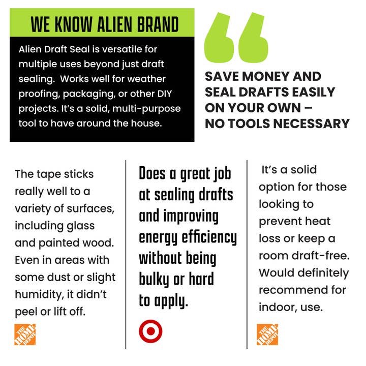 Gotham Steel/Granitestone – wholesale Tape – Alien Draft Seal Transparent Insulation Tape 6