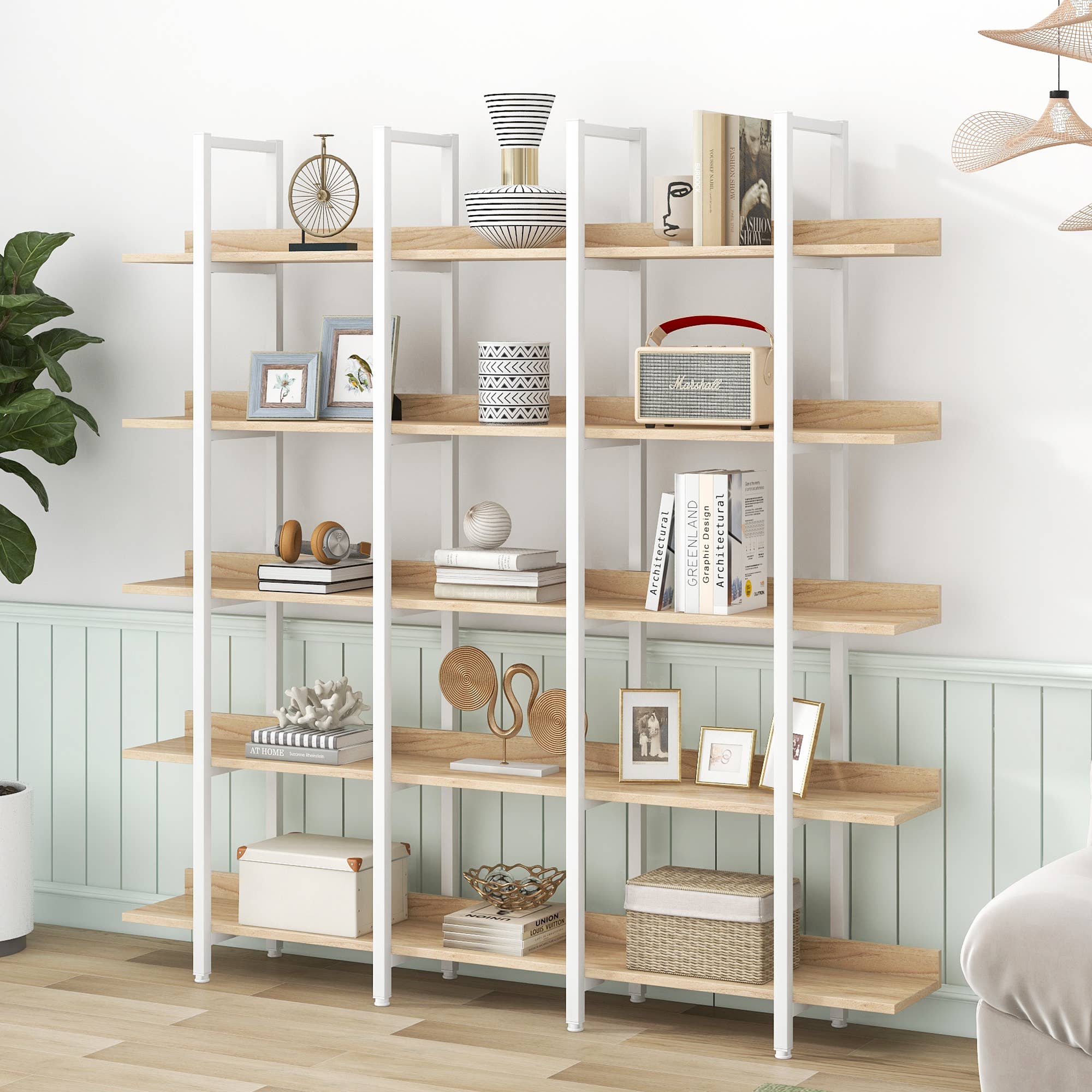 39F Inc. - Wholesale Bookcase - 5-Tier Industrial Bookcase Shelves Metal Frame,5 Colors18