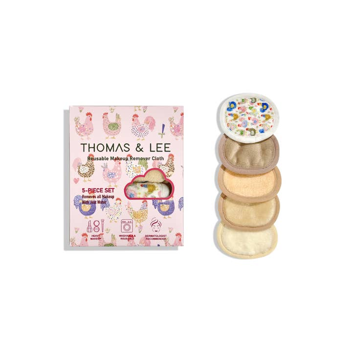 PREORDER Herbruikbare Make-up Remover Gezichtsdoekjes – 5-delige Set Verzending 15/3 voor wholesale door Thomas and Lee Company