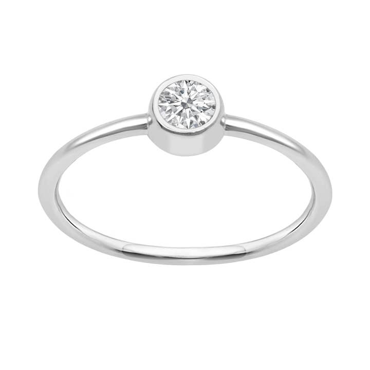 Bague en argent sterling 925 avec diamant moissanite rond de 0,25 ct. pour la vente par Star Joya