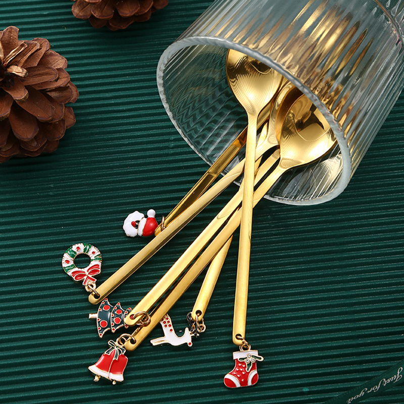 Sostraw & SmartThings - Wholesale Table Spoon (Cutlery) - Set of 6 Christmas Spoons or Forks - Silver or Gold10