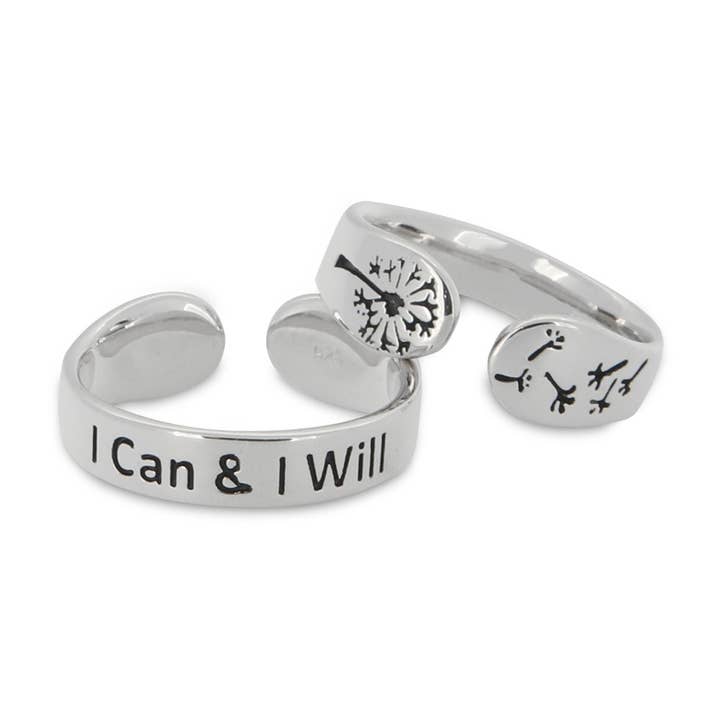 Culture Spot - Wholesale Band/Stacked Ring - Inspiration Sterling Silver Adjustable Ring – I Can & I Will