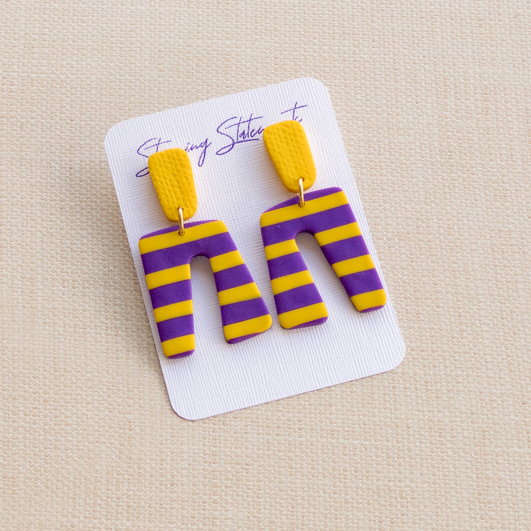 Stunning Statements - Wholesale Dangle Earrings - Brynn Gameday School Spirit Clay Earrings10