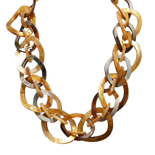 AMORINO SRL – Großhandel Gliederhalskette – KETTE MIT VERSCHLUNGENEN RINGEN AUS HARZ - FT24152A4750