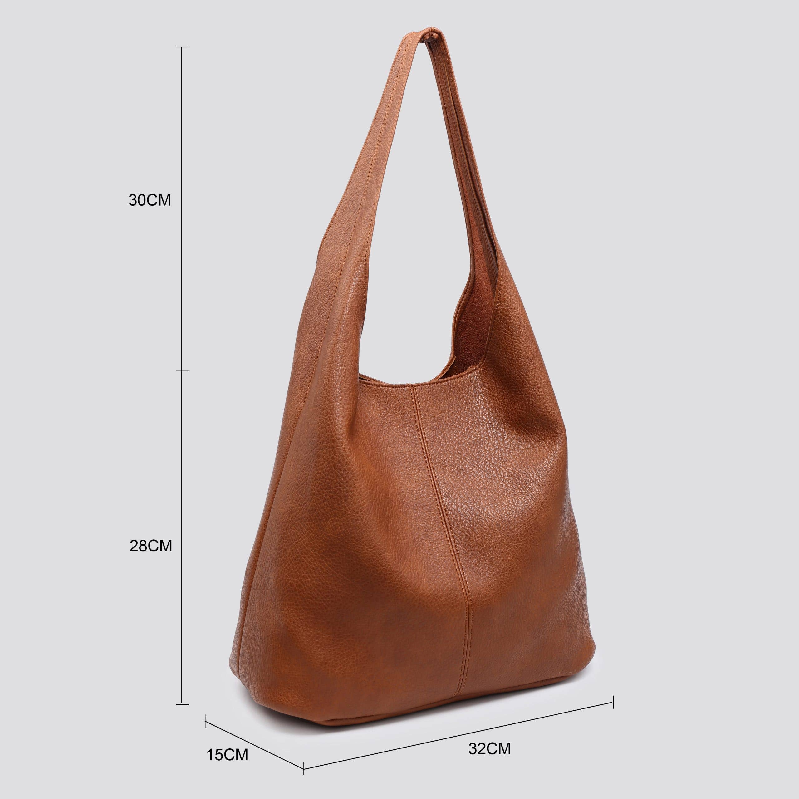 House of Milano – wholesale Shoulder bag – women's – Leather Look Slouch Bag - Bag in a Bag Set - # 33493