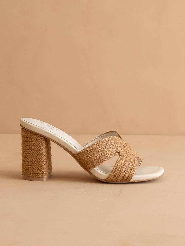The Santiago Toffee | Raffia Summer Heel for wholesale by OASIS SOCIETY