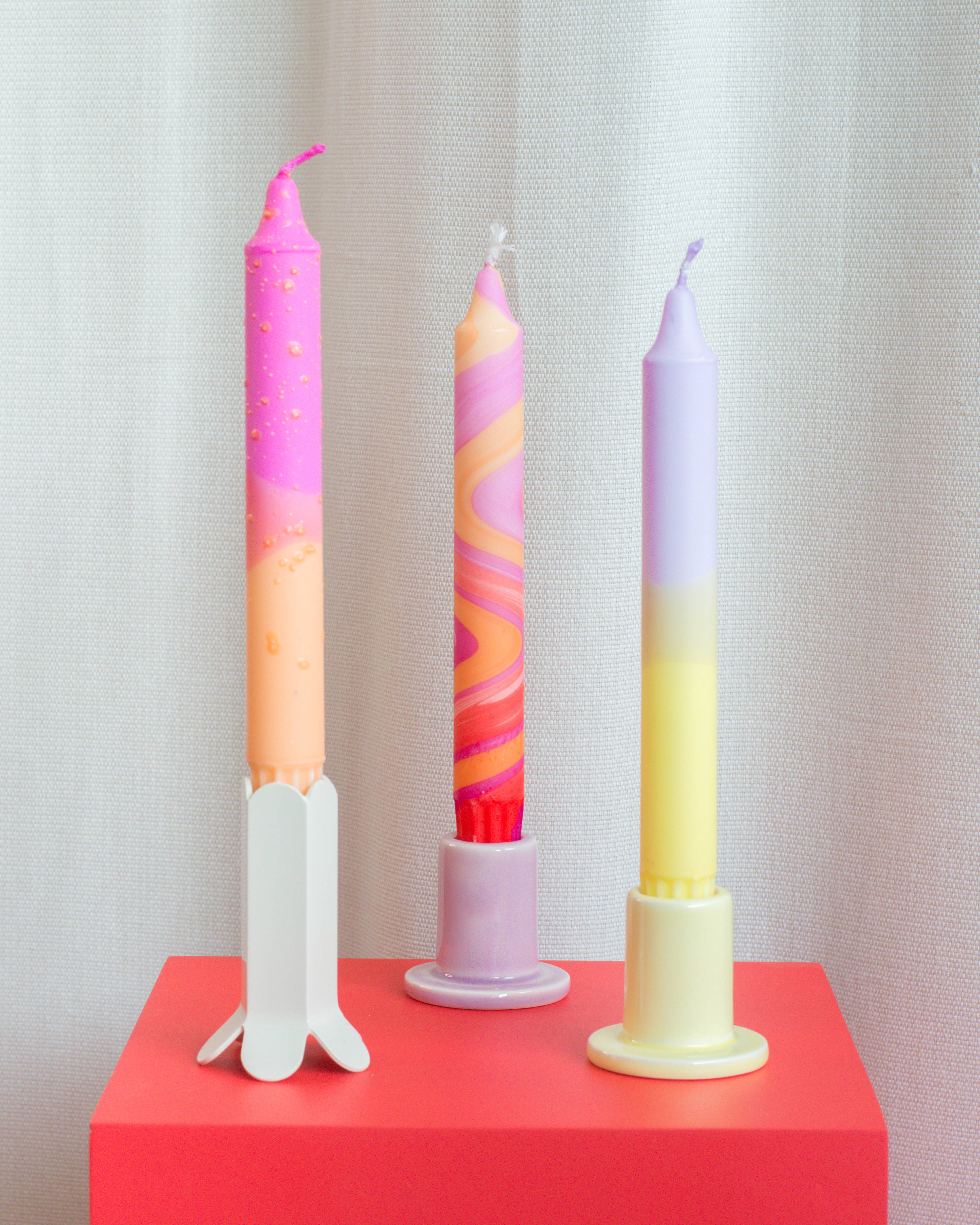 Nordtrice - Wholesale Tapered Candle/Candlestick - Taper candles- 3 pack/ summer sunset bright colors6
