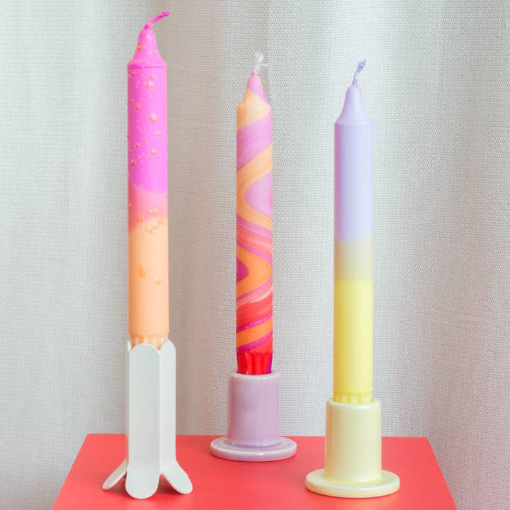 Nordtrice – Vela/castiçal cónico por atacado – Velas côr cônico- 3 pack/ cores brilhantes do sol de verão6