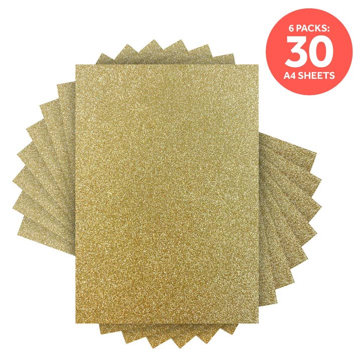 Multipack of 6 Glitter Card - Welsh Gold - A4 - 9942E6 for wholesale by Tonic Studios