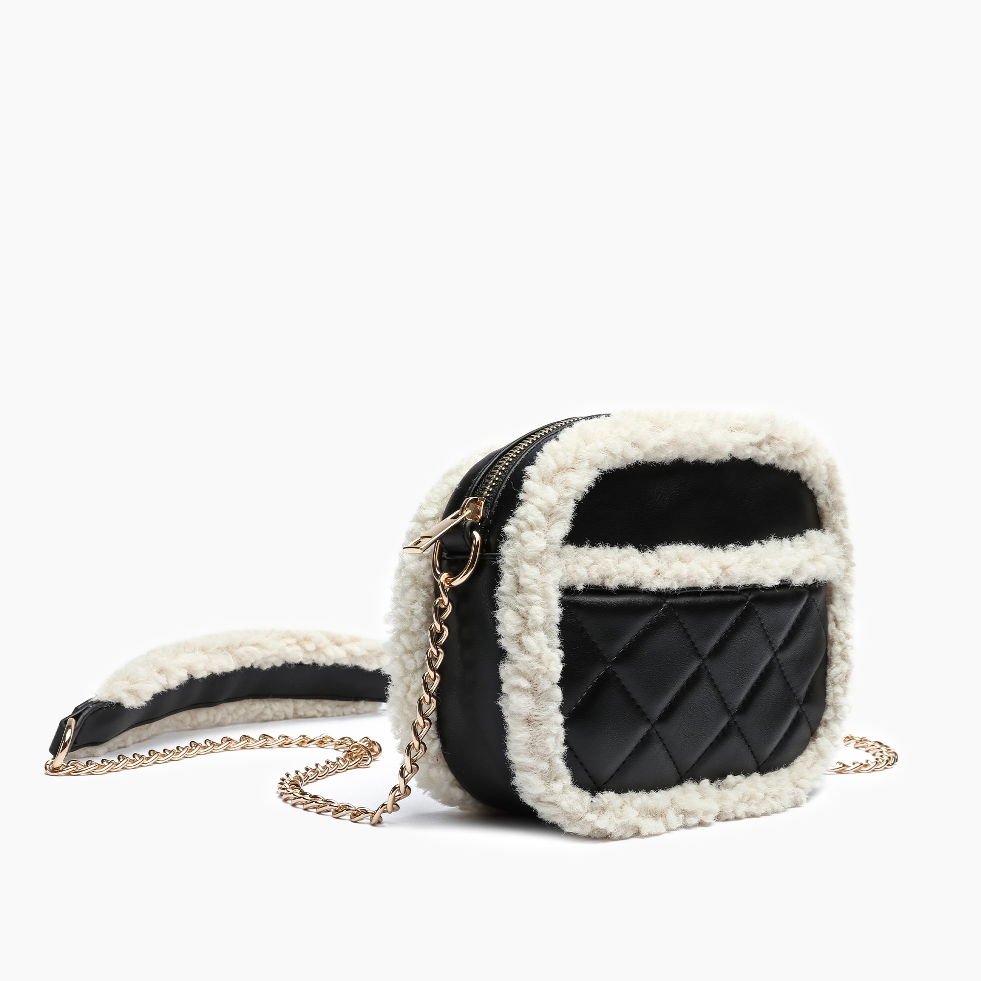 Like Dreams - Vente Sac à bandoulière – femme - Holly Sherpa Sac Bandoulière en Similicuir Végétalien Chic et Chaud pour l'Hiver8