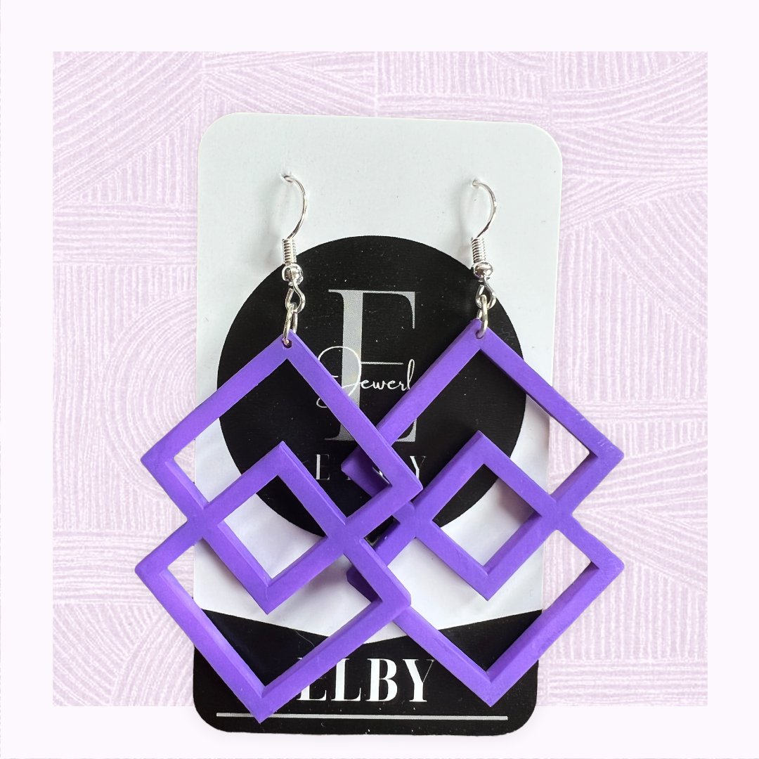 Elby Designs - Wholesale Dangle Earrings - Double Square Earrings2