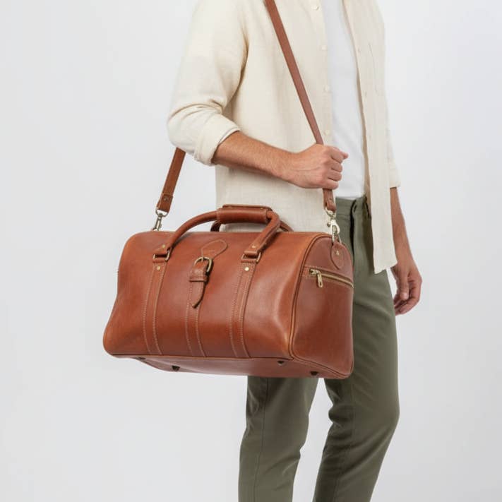 High crafty – wholesale Weekender bag – men's – Full Grain Leather Duffle Bag – Premium Vegetable Tanned Lea1