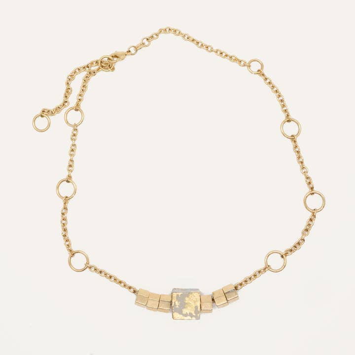 Colar de Betão Cube Gargantilha - Cinza por atacado de Doty Chou Objects