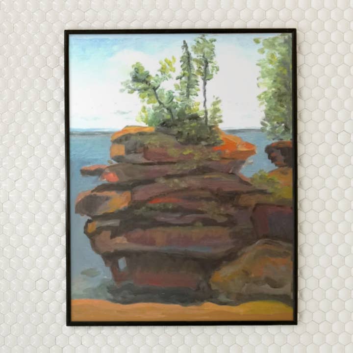 Art Print (8x10). Rocks on Water for wholesale by Blueberry Road Cards