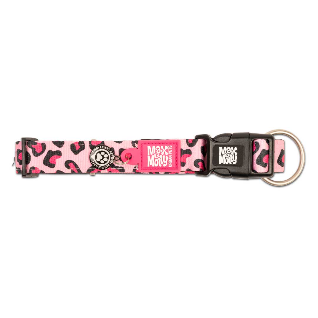 Max & Molly - Wholesale Pet Collar - Dog - GOTCHA! Smart ID Dog Collar - Leopard Pink2