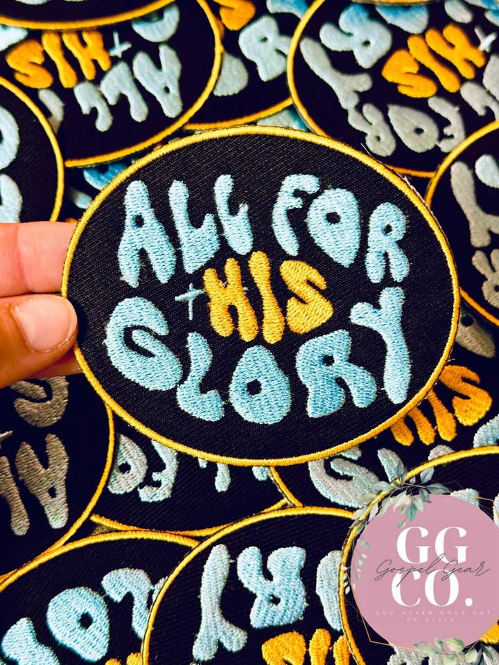 Écusson brodé Tout pour Sa Gloire pour la vente par Gospel Gear Co