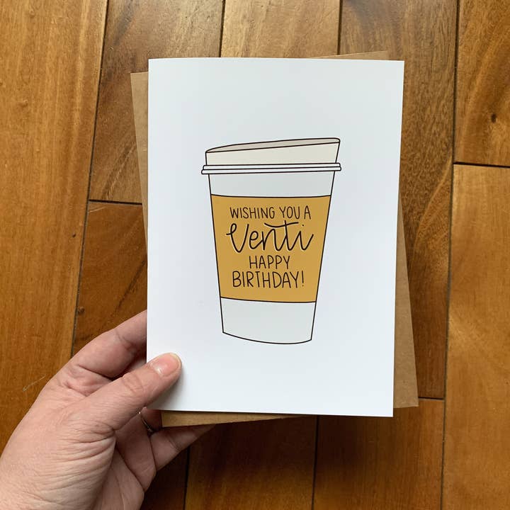 Stone Donut Design, LLC - Vente Cartes d'anniversaire - Carte à café Venti Happy Birthday To Go5