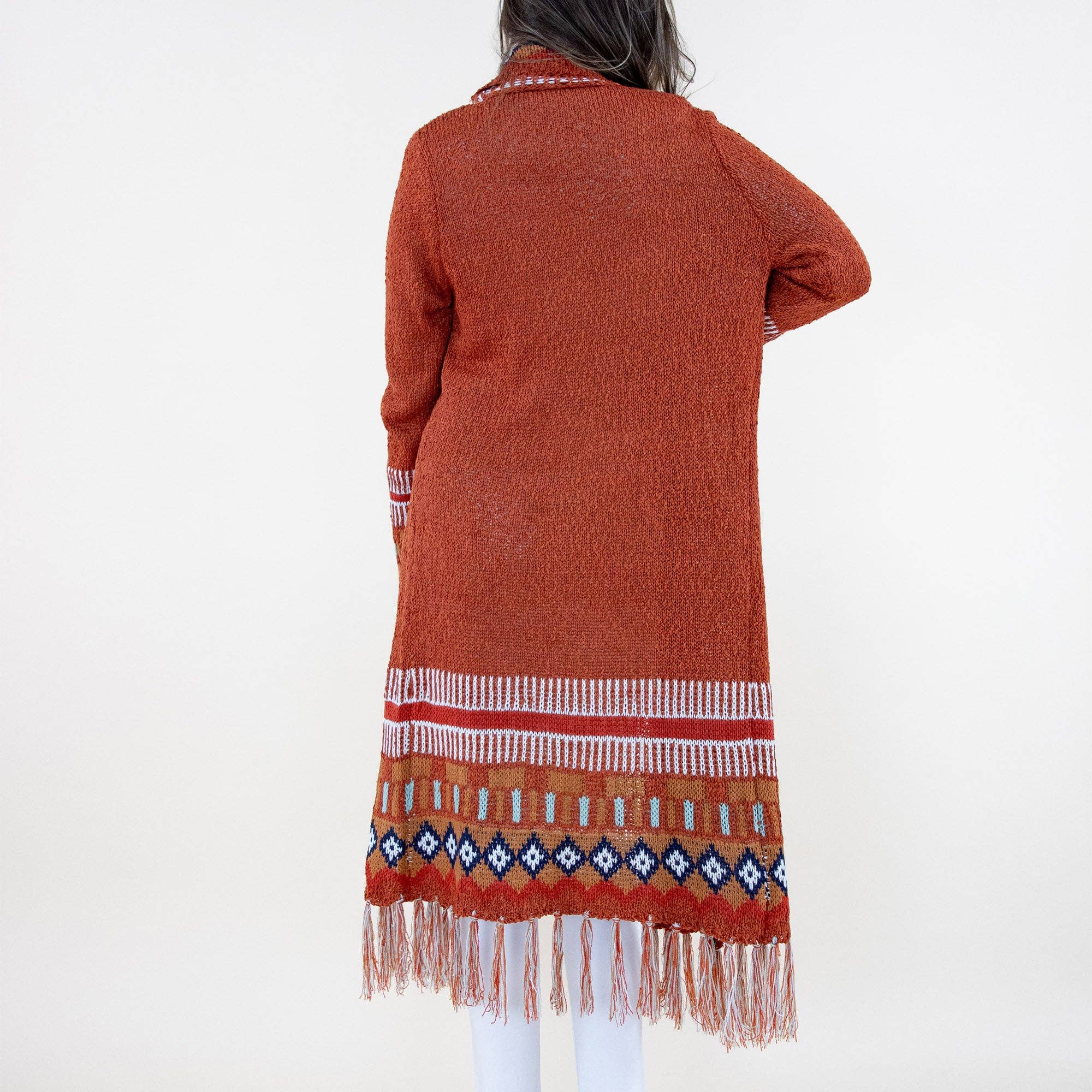 TAPA fashion - Wholesale Cardigan - Women's - Tirbal Fringed Long Cardigan FP64097.. (2PC)6