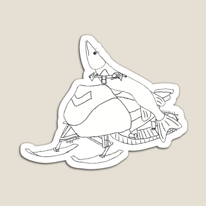 Wisconsin Ice Fishing Funny Sticker for wholesale by SquigglyDoo Arts