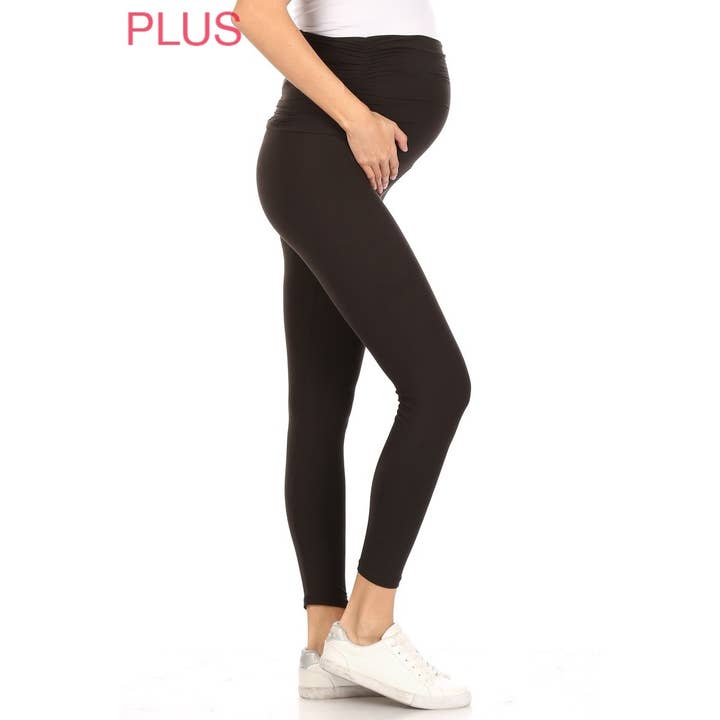 Leggings Depot - Wholesale Pants - Maternity - Plus Size Buttery Soft Solid Maternity Leggings