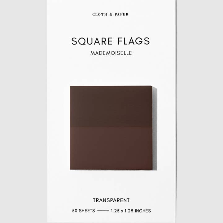 Cloth & Paper - Wholesale Bookmark - Square Transparent Page Flags37