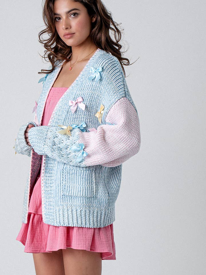 BLUE Cotton Candy Coquette Cardigan for wholesale on Faire