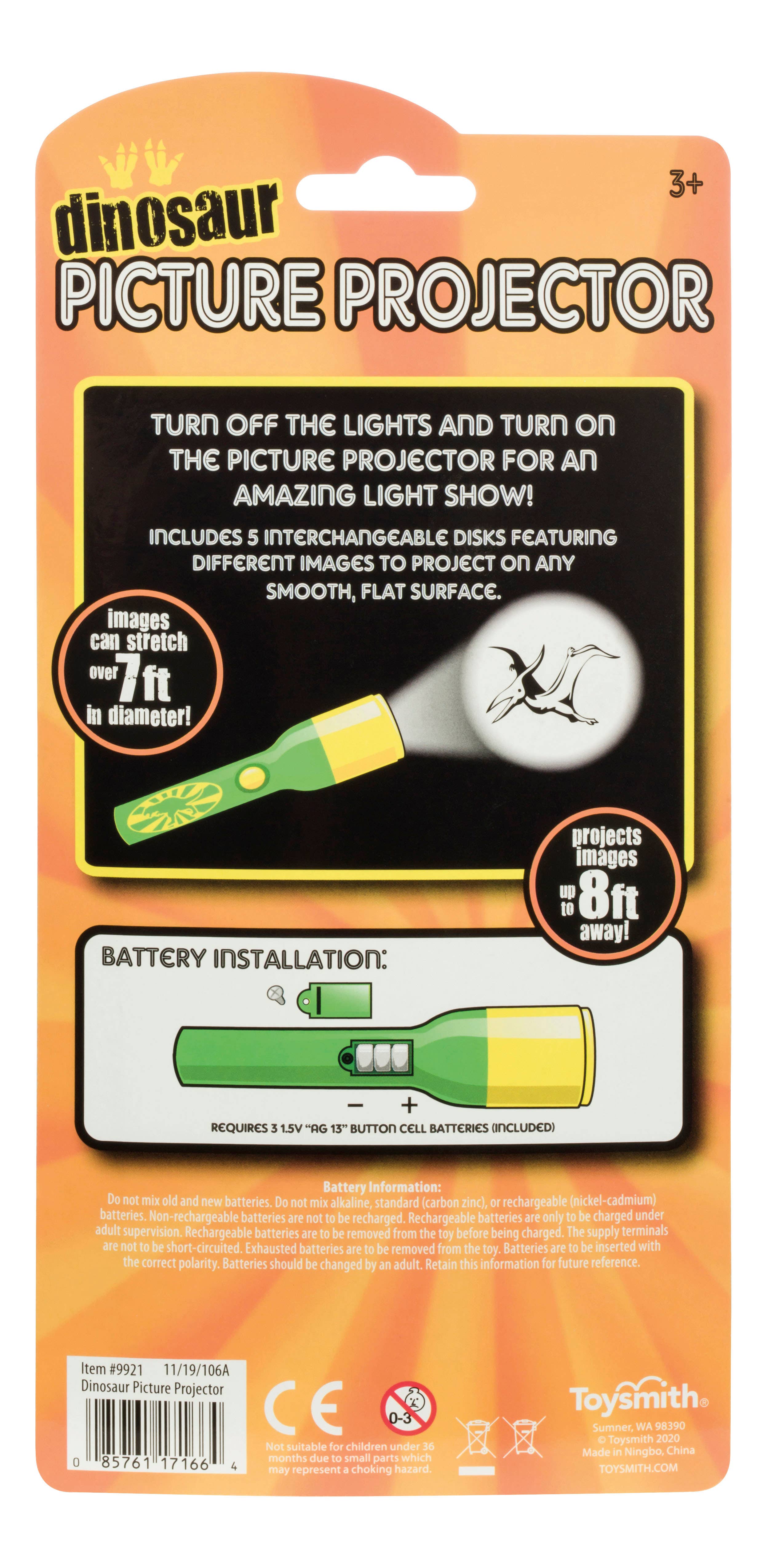 Toysmith - Wholesale Light-Up Toy - Kids & Baby - Mini LED Projector, Space, Jungle, Dinosaur, Assorted Colors12