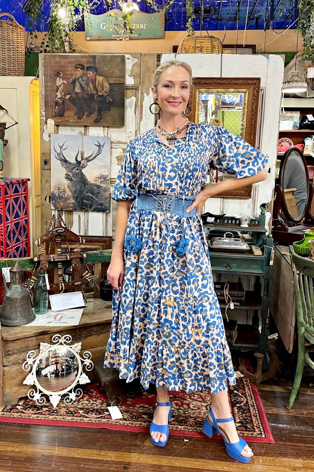 Roselle - Wholesale Dress – Women's - ROSELLE HALCYON DRESS BLUE LEO2