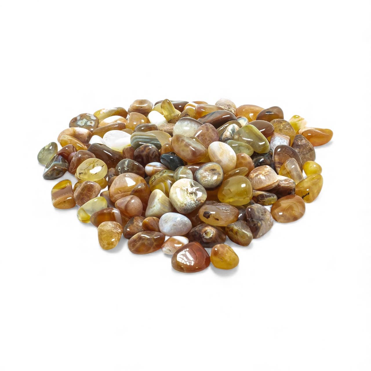 Quasar Gems USA - Wholesale Spiritual Stone/Crystal - Fire Agate Tumbled 10-20mm 1KG/2lbs2