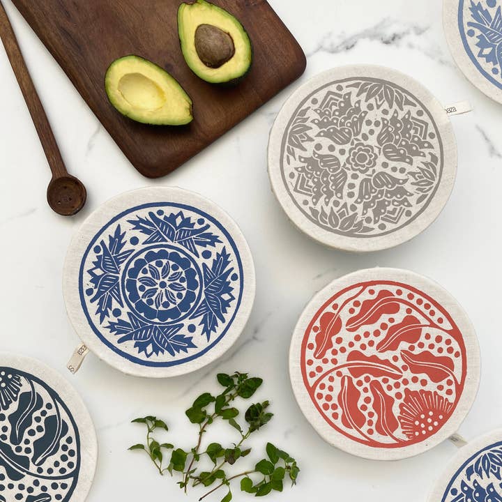 Spaza Home UK - Wholesale Cookware Lid Set - Dish and Bowl Covers Small Madiba Print Set | Set of 3 Small