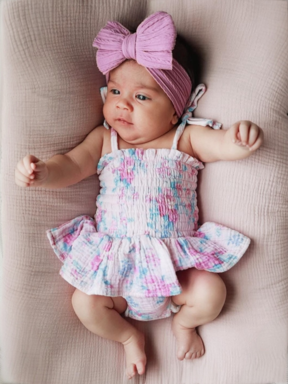 SpearmintLOVE – wholesale Overall - Baby – Muslin Smockad Bubbel med Kjol, Trädgårdshemligheter0