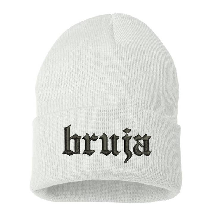 DSY Lifestyle - Wholesale Beanie - Women's - Bruja Embroidered Cuffed Beanie | Witchy Latina Style1