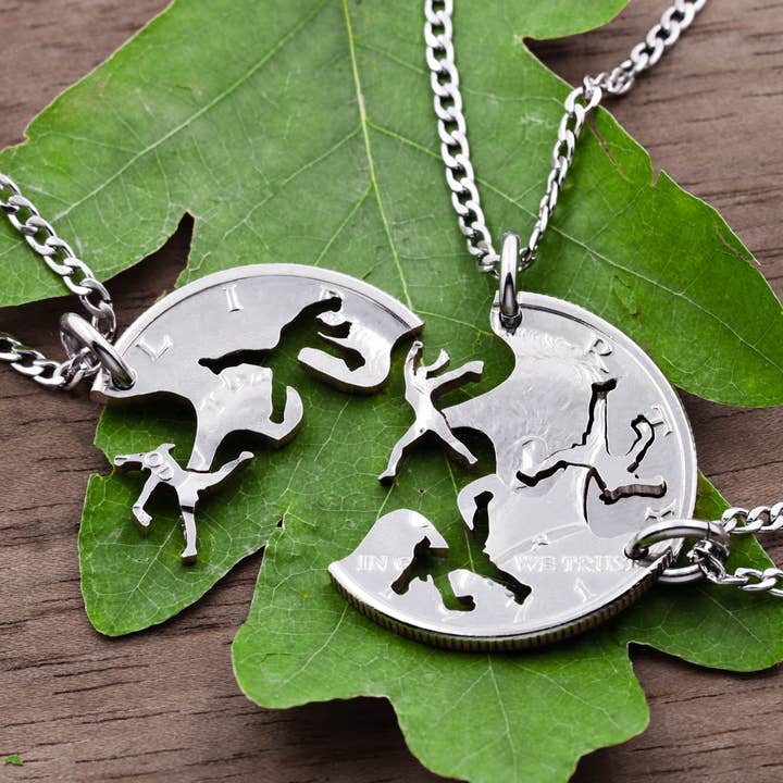 3-delars Snabba Pitcher Flickhalsband, Tre Bästa Vänner Gåvor för wholesale av NameCoins